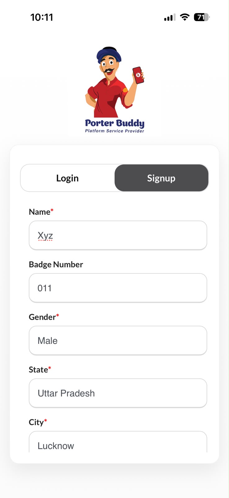 Fill Login Credentials